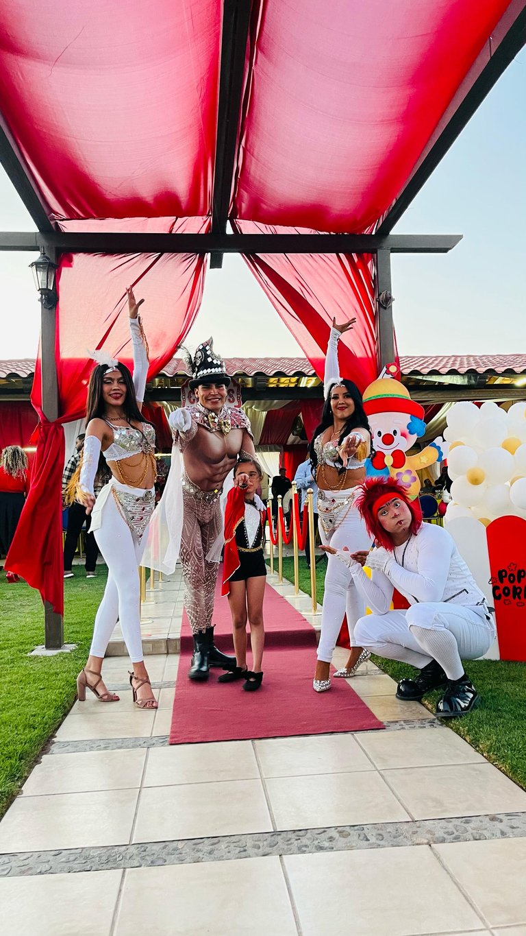 People in festive costumes